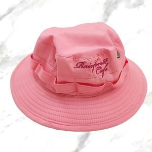 Bucket Hat Girls One Size Pink Embroidered Outdoor Casual Travel Lightweight